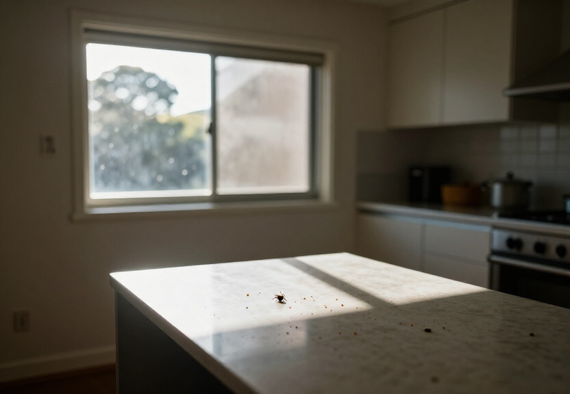 Cockroaches in wall cavity of a Forest Lodge apartment before treatment